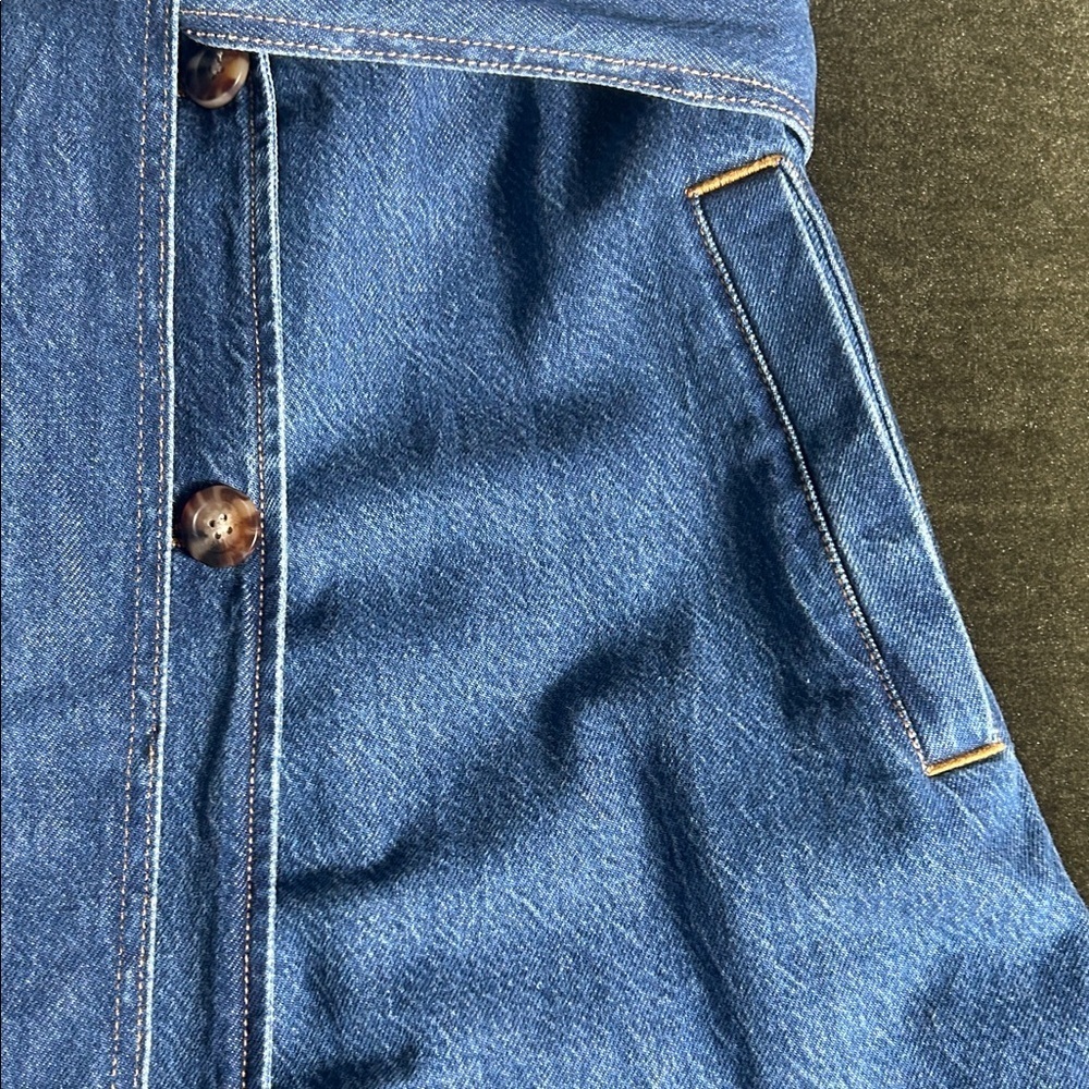 Abercrombie & Fitch Blue Denim Trench Coat - Picture 7 of 11